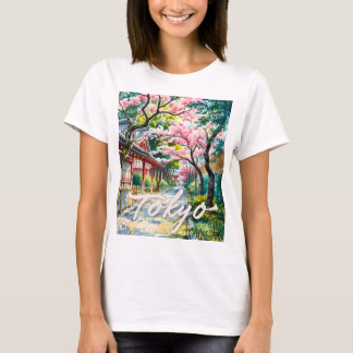 Tokyo Cherry Blossom Watercolor Traditional Japan T-Shirt