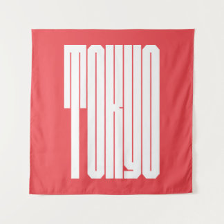 Tokyo City bold typography Tapestry