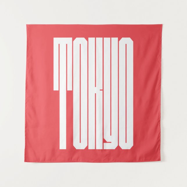 Tokyo City bold typography Tapestry (Front)