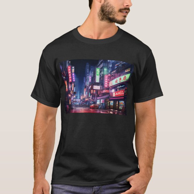 Tokyo City Neon Light T-Shirt (Front)