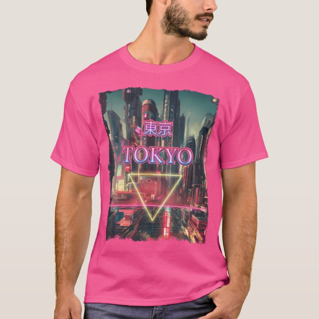 Tokyo City Vaporwave Cyberpunks Japanese Futuristi T-Shirt (Front)
