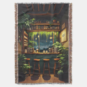 Tokyo Coffee House  Throw Blanket