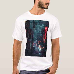 Tokyo Cyberpunk Cityscape at Night T-Shirt