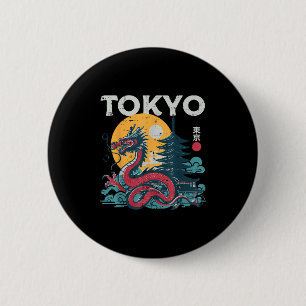 Tokyo Dragon Vintage Asian Japanese Mythical Women 6 Cm Round Badge