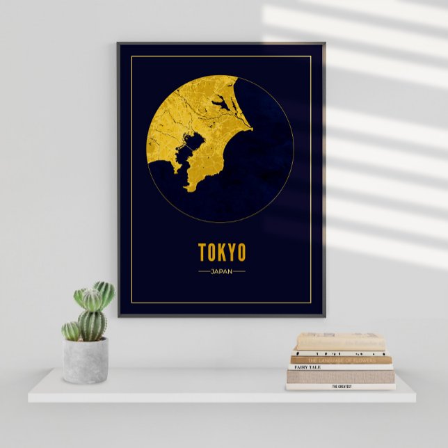 Tokyo Golden Map Photo Print (Creator Uploaded)