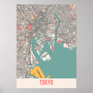 Tokyo - Japan Chalk City Map Poster
