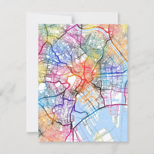 Tokyo Japan City Map Postcard