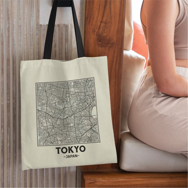 Tokyo, Japan City Map Tote Bag (Creator Uploaded)