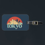 Tokyo Japan City Skyline Retro Travel Art Luggage Tag<br><div class="desc">Vintage and retro city design with beautiful skyline, tourist attraction and cityscape art. Cool skyscraper and building silhouette illustration merchandise for tourist and traveller. Perfect as souvenir to bring back home when travelling. Save the memory of your travel and vacation with family and friends. Background colour can be customised to...</div>