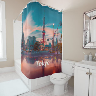 Tokyo Japan City Skytree Shower Curtain