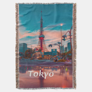 Tokyo Japan City Skytree Throw Blanket