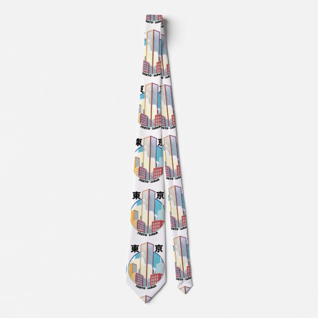 Tokyo Japan Cityscape logo Tie (Front)