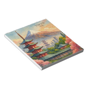 Tokyo Japan Cityscape Watercolor Souvenir Notepad