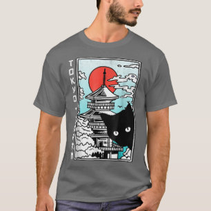 Tokyo Japan Cute Kawaii Japanese Temples Blacks C T-Shirt