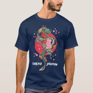 Tokyo Japan Dragon Cherry Blossoms Sakura Japanese T-Shirt