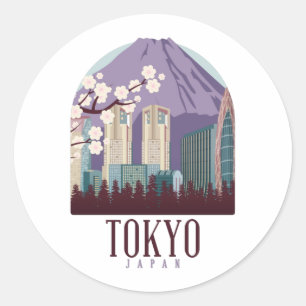 Tokyo Japan Japan Vintage Travel  Classic Round Sticker