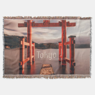 Tokyo Japan Lake Mountains Throw Blanket