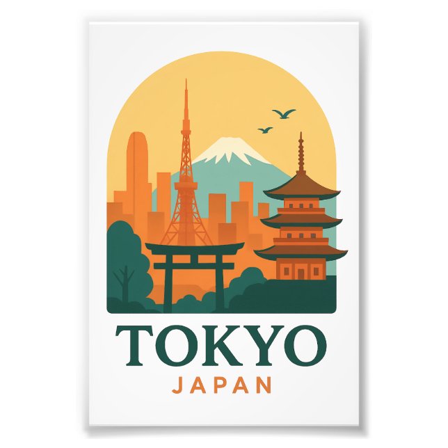Tokyo Japan Minimalist Travel Souvenir Photo Print (Front)