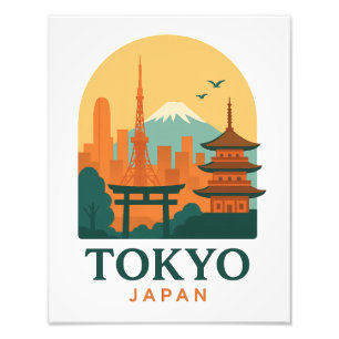 Tokyo Japan Minimalist Travel Souvenir Photo Print