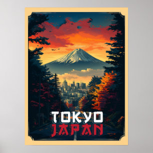 Tokyo, Japan : Mount Fuji and Cityscape Poster