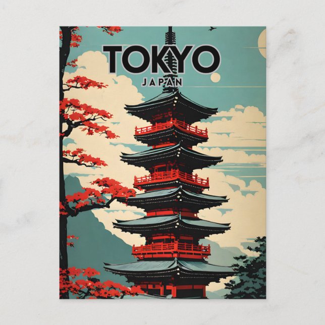 Tokyo Japan Nostalgic Retro Travel Postcard (Front)