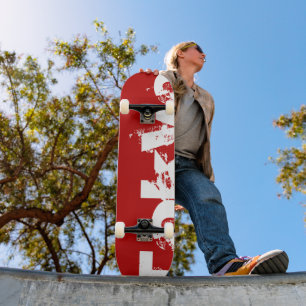 Tokyo - Japan, Red Colour And White Text Skateboar Skateboard
