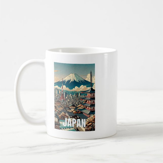 Tokyo Japan Scenic Mug - Iconic Illustration (Left)