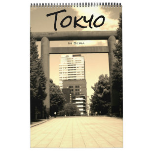 tokyo japan sepia 2026 calendar