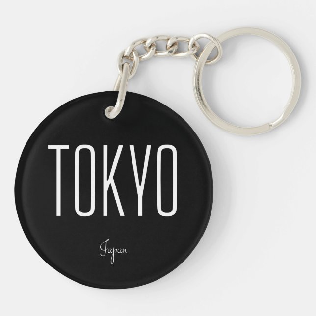 Tokyo Japan Simple Souvenir Minimal Type Key Ring (Back)