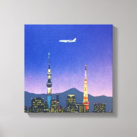 Tokyo Japan Skyline 80s Hiroshi Nagai Art