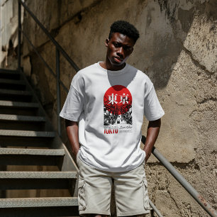 Tokyo Japan Streetwear – Red & Black Japanese City T-Shirt