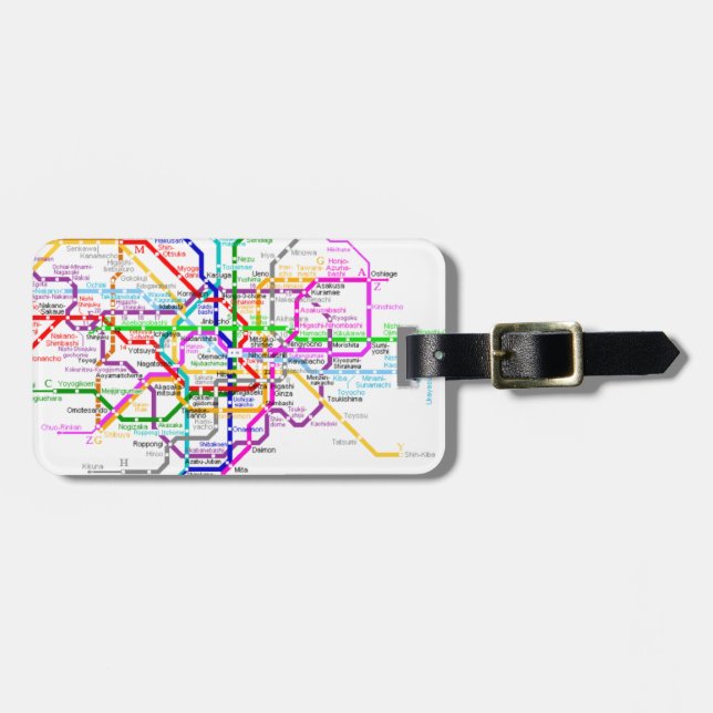 Tokyo Japan Subway Map Luggage Tag (Front Horizontal)