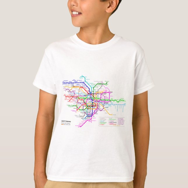 Tokyo Japan Subway Map T-Shirt (Front)