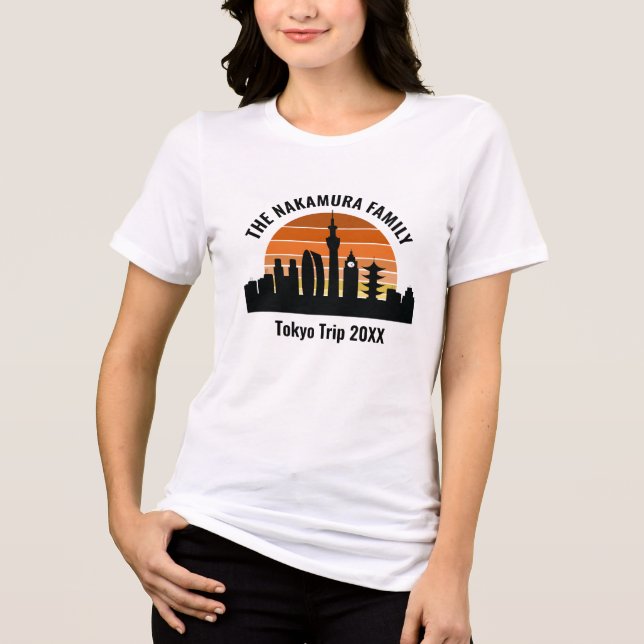 Tokyo Japan Sunset Custom Trip Women's Tri-Blend Shirt (Front)