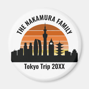 Tokyo Japan Sunset Personalised Vacation Magnet