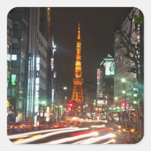 Tokyo, Japan. Tokyo Tower is a communications Square Sticker
