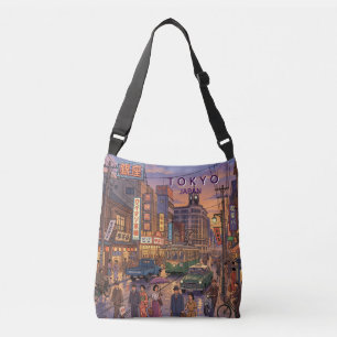 Tokyo Japan Travel Art Vintage Crossbody Bag
