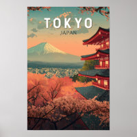Tokyo Japan Travel Art Vintage
