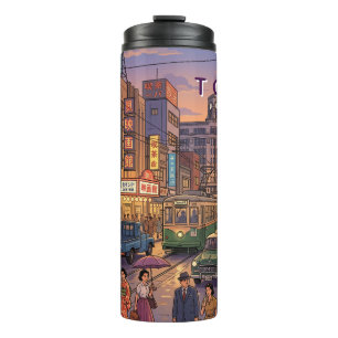 Tokyo Japan Travel Art Vintage Thermal Tumbler