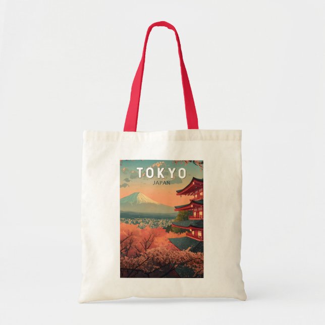 Tokyo Japan Travel Art Vintage Tote Bag (Front)