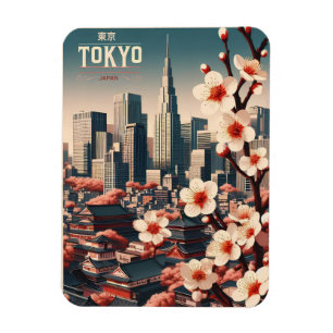 Tokyo Japan travel vintage gifts Magnet