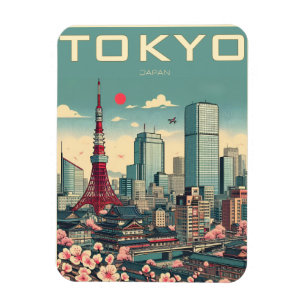 Tokyo Japan travel vintage gifts Magnet