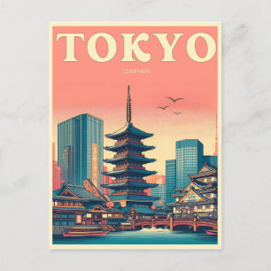 Tokyo Japan travel vintage gifts  Postcard