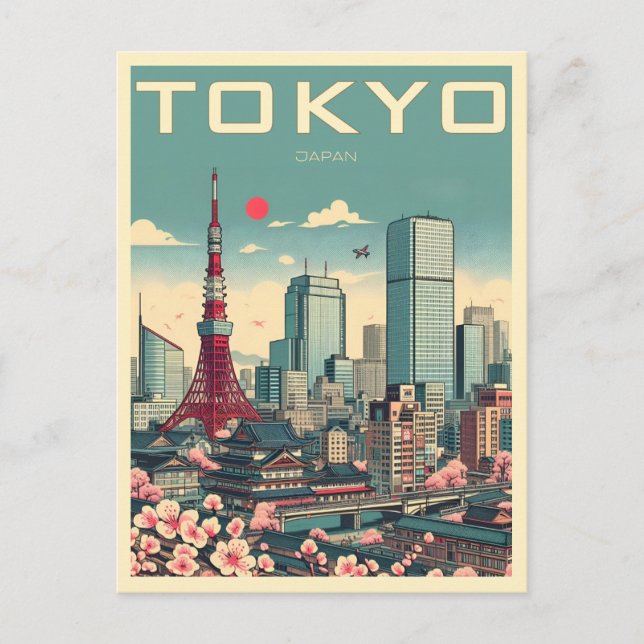 Tokyo Japan travel vintage gifts  Postcard (Front)