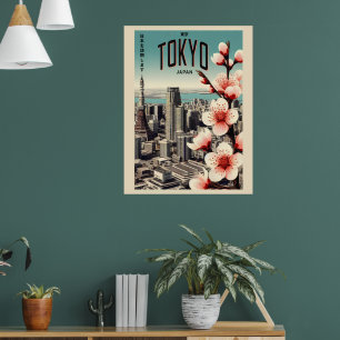 Tokyo Japan travel vintage gifts Poster