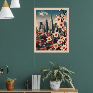 Tokyo Japan travel vintage gifts Poster