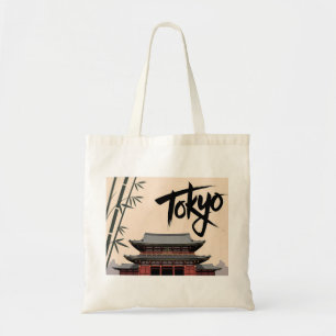 Tokyo Japan Travel Vintage Temple Calligraphy Art Tote Bag