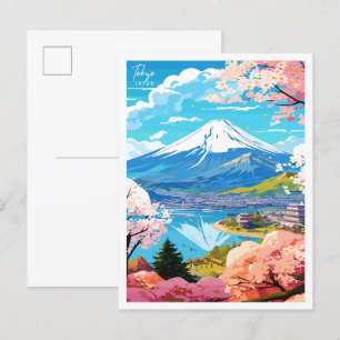 Tokyo Japan vintage travel illustration Postcard