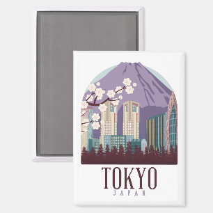 Tokyo Japan – Vintage Travel Poster Style  Magnet