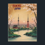 Tokyo Japan Vintage Watercolor Travel Postcard<br><div class="desc">Tokyo Japan Vintage Watercolor Travel</div>